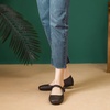 image:imageHee grand Leather Flats for Women Comfortable Square Toe Mary Jane Shoes Elastic Strap Flats Lightweight Walking Shoes492dark Brown