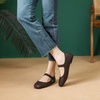 image:imageHee grand Leather Flats for Women Comfortable Square Toe Mary Jane Shoes Elastic Strap Flats Lightweight Walking Shoes492dark Brown