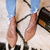 image:imageHee grand Mary Jane Chunky Block Heels for Women Dressy Closed Pointed Toe Cross Strap Sandals Comfortable Mid Heel Work PumpsPuapricot