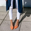 image:imageHee grand Mary Jane Chunky Block Heels for Women Dressy Closed Pointed Toe Cross Strap Sandals Comfortable Mid Heel Work PumpsPuorange