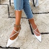 image:imageHee grand Mary Jane Chunky Block Heels for Women Dressy Closed Pointed Toe Cross Strap Sandals Comfortable Mid Heel Work PumpsPuwhite