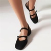 image:imageHee grand Mary Jane Chunky Heels for Women Dressy Closed Square Toe Ankle Buckles Block Heels Comfortable Suede Low Heel Office Work Pumps Slingback Sandals194black