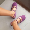 image:imageHee grand Mary Jane Chunky Heels for Women Dressy Closed Square Toe Ankle Buckles Block Heels Comfortable Suede Low Heel Office Work Pumps Slingback Sandals194purple