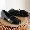 image:imageHee grand Mary Jane Chunky Heels for Women Shiny Patent Leather Dress Shoes Square Toe Block Heels Comfortable Mid Heel Work Pumps184black