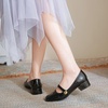 image:imageHee grand Mary Jane Chunky Heels for Women Shiny Patent Leather Dress Shoes Square Toe Block Heels Comfortable Mid Heel Work Pumps184black