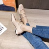 image:imageHee grand Mary Jane Chunky Heels for Women Shiny Patent Leather Square Toe Block Heels with Strap Sparkling Rhinestone Buckle Wedding Dress Shoes Comfortable Mid Heel Work Pumps183apricot