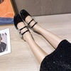 image:imageHee grand Mary Jane Chunky Heels for Women Shiny Patent Leather Square Toe Block Heels with Strap Sparkling Rhinestone Buckle Wedding Dress Shoes Comfortable Mid Heel Work Pumps183black