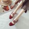 image:imageHee grand Mary Jane Chunky Heels for Women Square Toe Ankle Strap Block Heels Comfortable Mid Heel Work Pumps Patent Leather Dress Shoes188wine Red