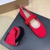 image:imageHee grand Mary Jane Flat Shoes for Women Dressy Comfortable Round Toe Elastic Strap Ballet Shoes818red