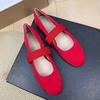 image:imageHee grand Mary Jane Flat Shoes for Women Dressy Comfortable Round Toe Elastic Strap Ballet Shoes818red