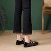 image:imageHee grand Mary Jane Flats for Women Patent Leather Dress Shoes Square Toe Adjustable Buckle Strap Ballet Flats495black