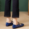 image:imageHee grand Mary Jane Flats for Women Patent Leather Dress Shoes Square Toe Adjustable Buckle Strap Ballet Flats495dark Blue