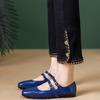 image:imageHee grand Mary Jane Flats for Women Patent Leather Dress Shoes Square Toe Adjustable Buckle Strap Ballet Flats495dark Blue