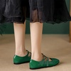 image:imageHee grand Mary Jane Flats for Women Patent Leather Dress Shoes Square Toe Adjustable Buckle Strap Ballet Flats495green