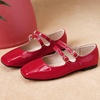 image:imageHee grand Mary Jane Flats for Women Patent Leather Dress Shoes Square Toe Adjustable Buckle Strap Ballet Flats495red
