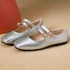 image:imageHee grand Mary Jane Flats for Women Patent Leather Dress Shoes Square Toe Adjustable Buckle Strap Ballet Flats495silver