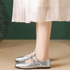 image:imageHee grand Mary Jane Flats for Women Patent Leather Dress Shoes Square Toe Adjustable Buckle Strap Ballet Flats495silver