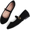 image:imageHee grand Mary Jane Shoes for Women Buckle Strap Ballet Flats Comfortable Leather Dress Shoes489blacksuede