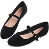 image:imageHee grand Mary Jane Shoes for Women Buckle Strap Ballet Flats Comfortable Leather Dress Shoes489blacksuede