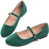 image:imageHee grand Mary Jane Shoes for Women Buckle Strap Ballet Flats Comfortable Leather Dress Shoes489greensuede