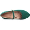 image:imageHee grand Mary Jane Shoes for Women Buckle Strap Ballet Flats Comfortable Leather Dress Shoes489greensuede