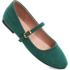 image:imageHee grand Mary Jane Shoes for Women Buckle Strap Ballet Flats Comfortable Leather Dress Shoes489greensuede