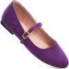 image:imageHee grand Mary Jane Shoes for Women Buckle Strap Ballet Flats Comfortable Leather Dress Shoes489purplesuede