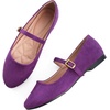 image:imageHee grand Mary Jane Shoes for Women Buckle Strap Ballet Flats Comfortable Leather Dress Shoes489purplesuede
