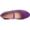 image:imageHee grand Mary Jane Shoes for Women Buckle Strap Ballet Flats Comfortable Leather Dress Shoes489purplesuede