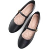 image:imageHee grand Mary Jane Shoes for Women Buckle Strap Ballet Flats Comfortable Leather Dress Shoes681blackpu