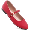 image:imageHee grand Mary Jane Shoes for Women Buckle Strap Ballet Flats Comfortable Leather Dress Shoes681redpu