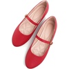 image:imageHee grand Mary Jane Shoes for Women Buckle Strap Ballet Flats Comfortable Leather Dress Shoes681redpu
