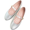 image:imageHee grand Mary Jane Shoes for Women Buckle Strap Ballet Flats Comfortable Leather Dress Shoes681silverpu