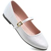 image:imageHee grand Mary Jane Shoes for Women Buckle Strap Ballet Flats Comfortable Leather Dress Shoes681silverpu