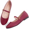 image:imageHee grand Mary Jane Shoes for Women Buckle Strap Ballet Flats Comfortable Leather Dress Shoes681wine Redpu