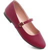 image:imageHee grand Mary Jane Shoes for Women Buckle Strap Ballet Flats Comfortable Leather Dress Shoes681wine Redpu