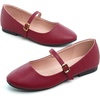 image:imageHee grand Mary Jane Shoes for Women Buckle Strap Ballet Flats Comfortable Leather Dress Shoes681wine Redpu