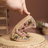 image:imageHee grand Mesh Ballet Flats for Women Floral Embroidered Round Toe Ballerina Shoes Mary Jane FlatsApricot