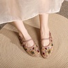 image:imageHee grand Mesh Ballet Flats for Women Floral Embroidered Round Toe Ballerina Shoes Mary Jane FlatsApricot