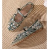image:imageHee grand Mesh Ballet Flats for Women Floral Embroidered Round Toe Ballerina Shoes Mary Jane FlatsGreen