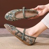 image:imageHee grand Mesh Ballet Flats for Women Floral Embroidered Round Toe Ballerina Shoes Mary Jane FlatsGreen