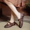 image:imageHee grand Mesh Ballet Flats for Women Floral Embroidered Round Toe Mary Jane Flats Dress Ballerina ShoesBrown