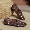 image:imageHee grand Mesh Ballet Flats for Women Floral Embroidered Round Toe Mary Jane Flats Dress Ballerina ShoesBrown