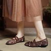 image:imageHee grand Mesh Ballet Flats for Women Floral Embroidered Round Toe Mary Jane Flats Dress Ballerina ShoesBrown