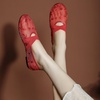 image:imageHee grand Mesh Ballet Flats for Women Floral Embroidered Round Toe Mary Jane Flats Dress Ballerina ShoesRed