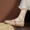 image:imageHee grand Mesh Ballet Flats for Women Pearl Floral Embroidered Round Toe Mary Jane Flats Dress Ballerina ShoesApricot