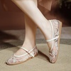 image:imageHee grand Mesh Ballet Flats for Women Pearl Floral Embroidered Round Toe Mary Jane Flats Dress Ballerina ShoesWhite