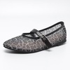 image:imageHee grand Mesh Flats for Women Round Toe Width Mary Jane Flats Crystal Rhinestone Studded Ballerina ShoesLeopard Black