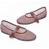 image:imageHee grand Mesh Flats for Women Round Toe Width Mary Jane Flats Crystal Rhinestone Studded Ballerina ShoesLeopard Red