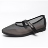 image:imageHee grand Mesh Flats for Women Round Toe Width Mary Jane Flats Crystal Rhinestone Studded Ballerina ShoesMesh Black
